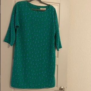 LOFT Green/Blue Print Shift Dress!